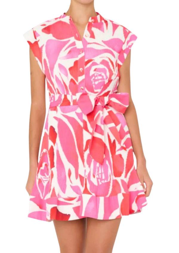 Milly Joan Dream Rose Pleated Dress Pink Magenta Us 8 M Nwt Luxe Resort Wear